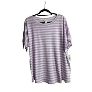 CASLON Striped Top NWT Casual Lightweight Short Sleeve Tee Size XL